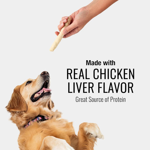 Good ‘n’ Fit Rolls Made with Real Chicken Liver Flavor, 6 Small Rolls, Highly Digestible Rawhide Chews