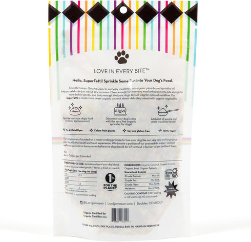 Celebration SuperFetti Dog Sprinkles 3oz - Organic Food Topper Made from Coconut, Multi-Color, Treat