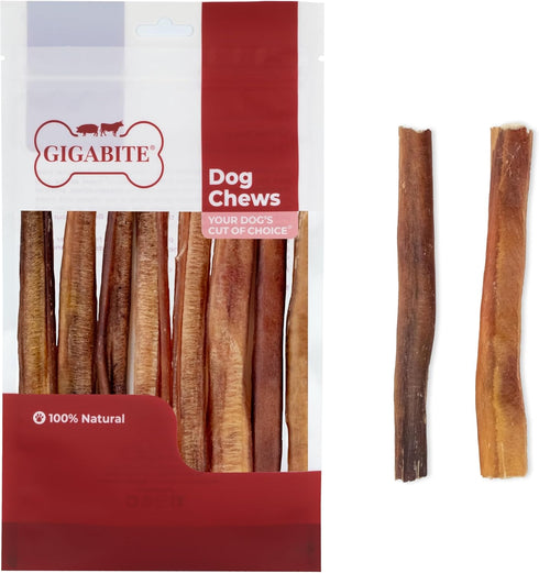 GigaBite Bully Sticks for Dogs All Natural Beef Pizzle Dog Chews, Odor