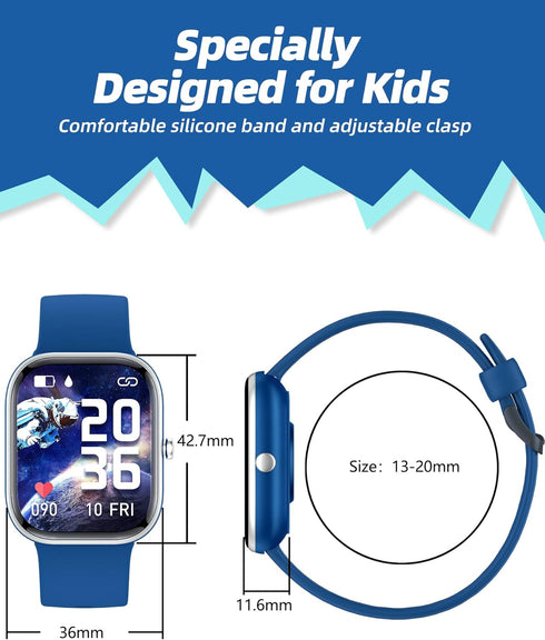 Kids Smart Watch for Girls, IP68 Waterproof Fitness Tracker with 1.5 Inch DIY Face, Heart Rate Monitor, 19 Sport Modes