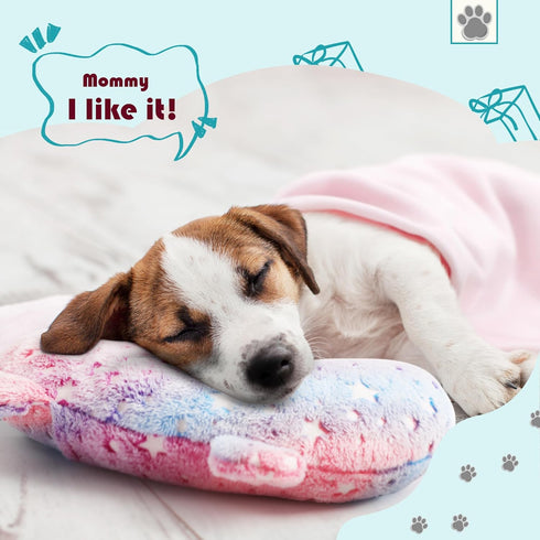Pet Pillow for Dogs, Glow in The Dark Soft Dog Neck Pillow, U-Shaped Pillow for Cat and Dog, Machine Washable Pet