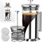 Cafe Du Chateau Stainless Steel French Press Coffee Maker 34 oz -