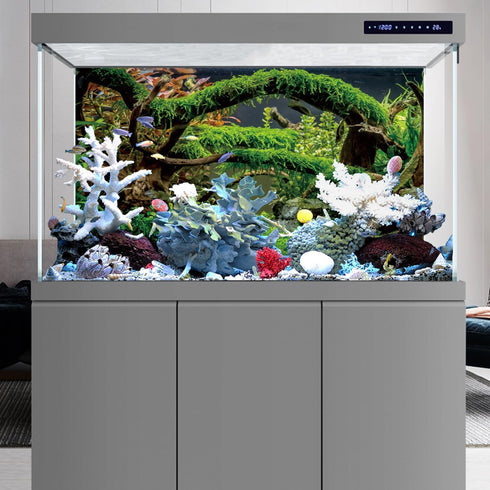 AWERT 48x24 inches Aquarium Background, Branches Terrarium Background for Fish Tank, Aquatic Plant River Bed & Lake
