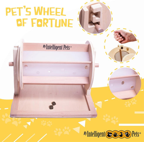 Wheel of Fortune Pet Treat Dispenser Toy, Enrichment Toy for Pets, Mental Simulation, Fights Boredom