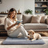 Dog Bed Mat, Reversible Dog Crate Pad, Washable Pet Sleeping Mattress for Small Medium Dogs XB009 (30''x20'', Grey)