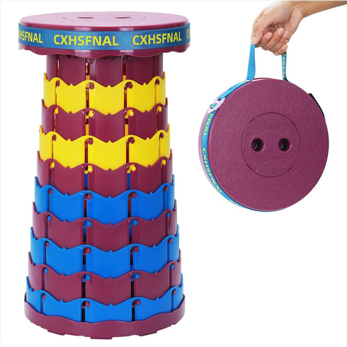 Portable Collapsible Stool - Adjustable Folding Stools for Adults, Retractable Foldable Seat