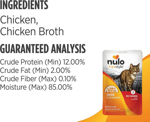 Nulo Freestyle Cat & Kitten Wet Cat Food Pouch, Grain-Free Soft Cat Food Topper with Amino Acids