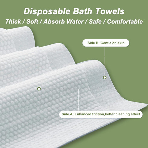 10 Pack 55" 27.5" Swimming Disposable Bath Towels, x Ultra Soft, Quick Dry Disposable Body Towel, Portable Travel Towel