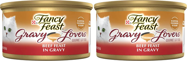 Fancy Feast Purina Gravy Lovers Beef Feast Grilled Gourmet Cat Food in