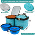 PetAmi Airline Approved Dog Travel Backpack - Teal Blue with Food Container and Collapsible Bowls