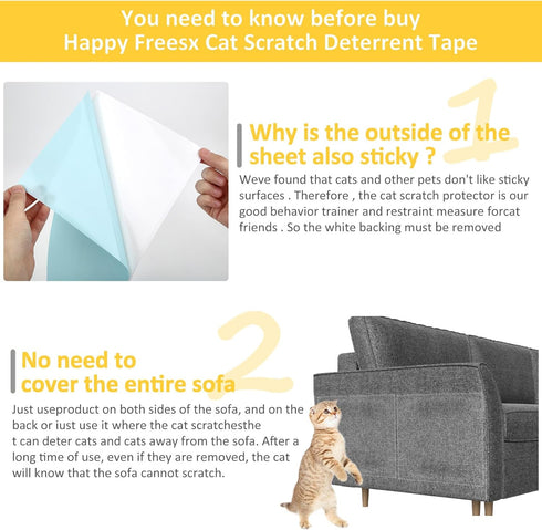 Anti Cat Scratch Furniture Protectors, 11PCS Cat Scratch Deterrent Tape for Couch Corners