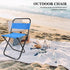 Compact Folding Camping Chair with Backrest, Small Portable Outdoor Fishing Stool for Adults, Lightweight Blue Foldable