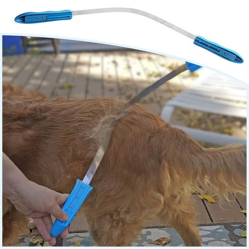 Dual-Sided Dog Shedding Blade for Grooming Thick Coats, Stainless Steel Brush for Short and Long Hair Dogs