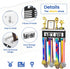 25 Medal Holder Display Trophy Shelf Organizer, Sturdy Wooden Race Award Hanger Rack with Steel Hooks, Wall Mount