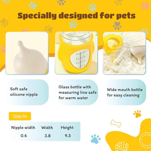 1TO3GO Puppies Bottle Feeding for Nursing, Kittens Formula Feeder for Nursing, Milk Nipples for Newborn Puppies