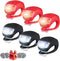 Set of 6 Bike Lights, Front and Back LED Clip-On Silicon Bicycle Lights with Waterproof Housing