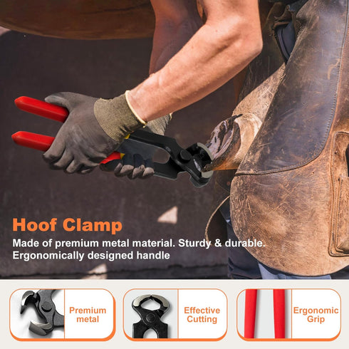 8 inch (8 Trimmers Trimming Farrier Tools Kit Piece) Horse Goat Hoof Carbon Steel Nippers Shears Nail Clipper, Mini