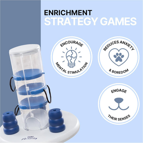 TRIXIE Intermediate Gambling Tower Strategy Game Dog Puzzle Toy, Level 2 Activity for Interactive Play and Enrichment