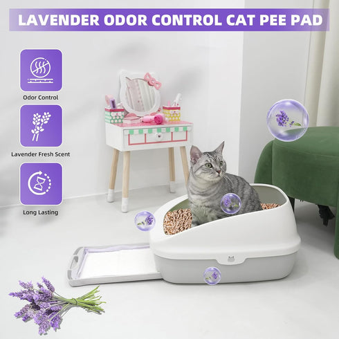 IMMCUTE Cat Pads 16.9" X 11.4", 30 Ct - Thickened 6-Layer Super Absorbent Pads for Tidy Cats Breeze Litter System