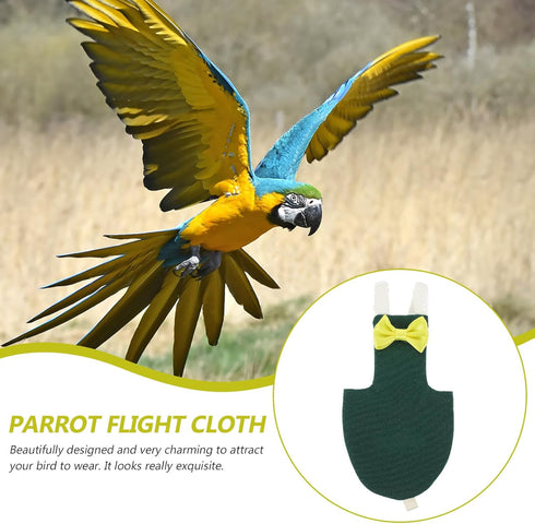 2XL UPKOCH Bird Diaper Flight Suit Reusable Parakeet Diaper Clothes for Pet Birds with Pad Dark Green Suitable