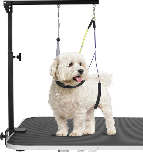 Adjustable Dog Grooming Arms with Anti-Slip Metal Clamp, Portable Arm for Table with 1 Loop Noose for Dogs/Cats