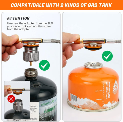 Odoland 3500W Windproof Camping Gas Stove with Windscreen, Fuel Canister Adapter, Piezo Ignition, Portable Carry Case