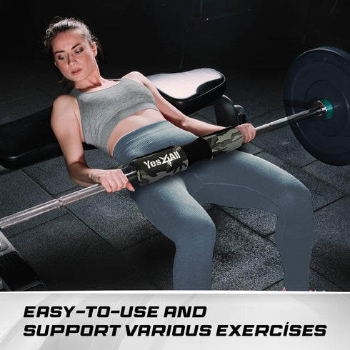 Yes4All Ergonomic Foam Bar Pad - Olympic Barbell Squat Pad for Neck, Squats, and Hip Thrusts