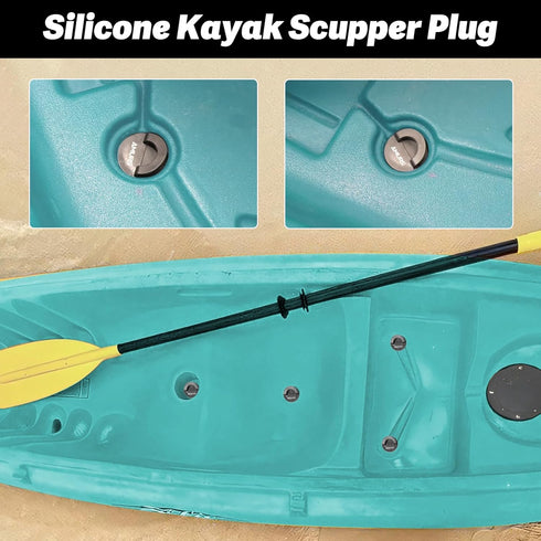 Small Kayak Scupper Plugs Kit with 12Pcs Universal Drain Hole Stoppers and Silicone Handle for Canoe Boat