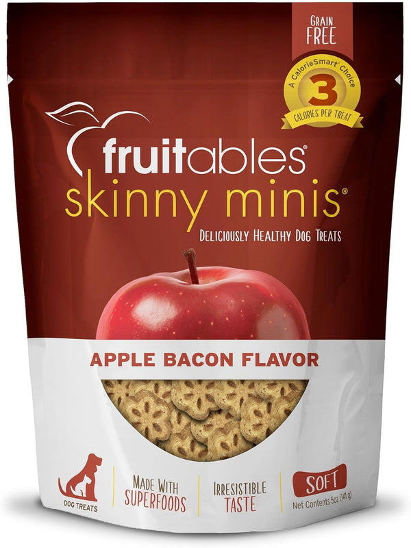 Fruitables Skinny Mini Dog Treats – Low Calorie, Healthy Training Treats – Apple Bacon – 5 Ounces, Wheat, Corn, Soy Free