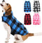 Kuoser Dog Winter Coat, Windproof Fleece Jacket, British Style Plaid Cold Weather Vest for Small Dogs