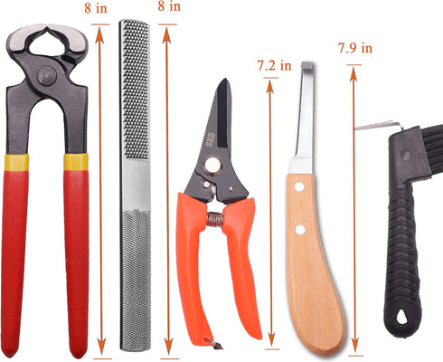 8 inch 7 Farrier Tool Kits Piece Mini Rasp Hoof File Goat Pig Equine Metal Shears Professional Farriers Hoof Nipper
