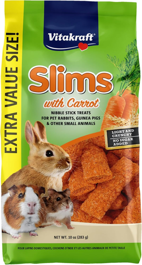 Vitakraft Slims Carrot Small Animal Treats Light, Healthy Food Bites - Crispy
