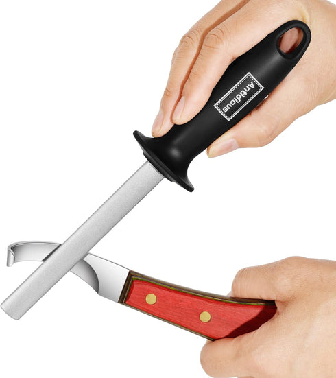Hoof Knife Sharpener, 5 Inch Farrier Tool Honing Rod with Diamond Coating for Sharp Hoof Knives