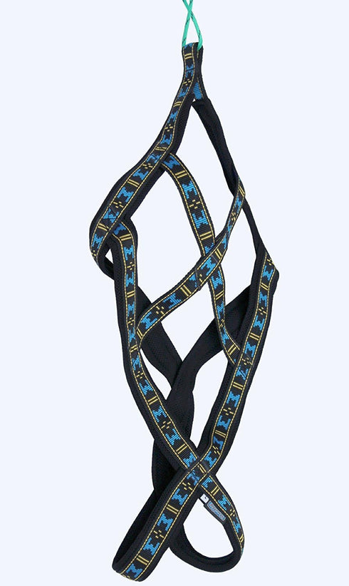 X-Back Style Weight Pulling Sledding Dog Harness, Black/Blue, XLarge, 22.5" Neck Circumference