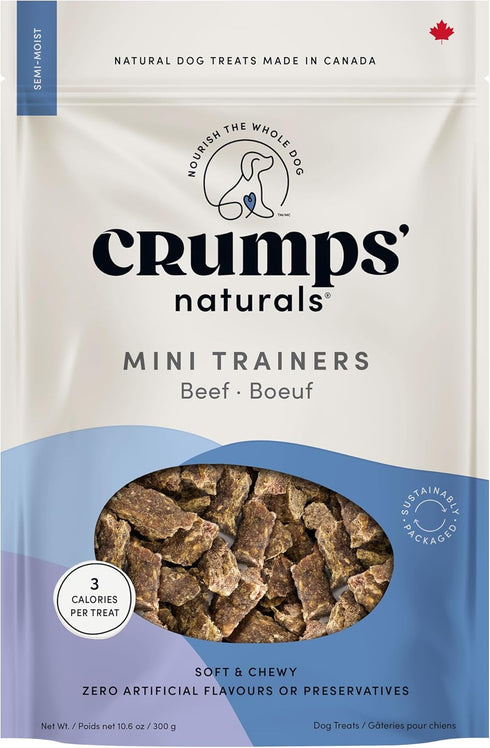 Crumps' Naturals Mini Trainers, Semi Moist Beef, 10.6oz