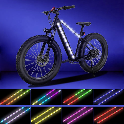 LED Bike Frame Light Strip, Waterproof RGB Colorful Lamp for Night Riding, Can Be Cropped for Outdoor Bike