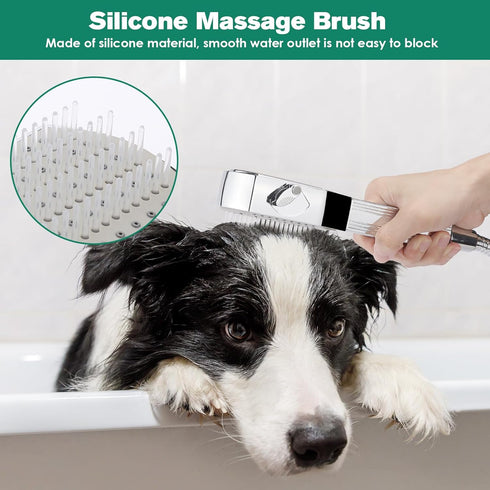 Dog Shower Attachment - Pet Washing Shower Sprayer with Stainless Steel Hose & Diverter Valve, 3-in-1 Handheld Shower
