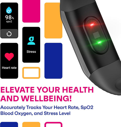 OCTANDRA Active 2 VeryFit Fitness Tracker with Heart Rate, SpO2, Sleep Monitor, IP68 Waterproof for Men Women