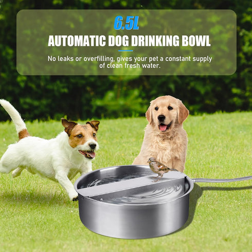 Automatic Dog Water Bowl Dispenser Large Breed Stainless Steel Auto Fill Dog Waterer with Float Valve Livestock Water