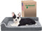 Furhaven Orthopedic Dog Bed for Medium/Small Dogs, L Shaped Chaise with Removable Bolsters - Stone Gray, Medium