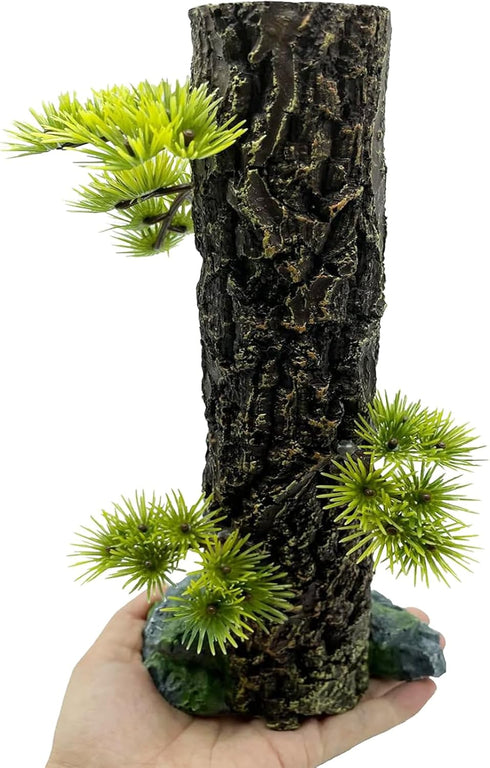 Tfwadmx Tall Tree Trunk Decoration, Aquarium Tree Stump Ornament for Freshwater, Saltwater, Goldfish, Betta, and Shrimp
