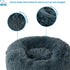 Best Pet Supplies Round Donut Dog Bed, Plush Faux Fur Fabric, Anti-Anxiety Cushion, Soft Ergonomic Support, Gray
