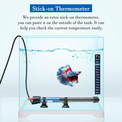 FEDOUR 50W 100W 300W Adjustable Submersible Aquarium Heater for 5 – 70 Gallon Fish and Turtle Tank