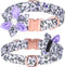Dog Collar, Girl Dog Collar with Floral Pattern and Detachable Rhinestone Flower for Small Medium Large Dogs