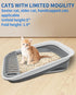 17.7"13.4" BNOSDM Collapsible Small Cat Litter Box for Kittens Open Potty Pan Foldable Cat Toilet with Scoop Senior
