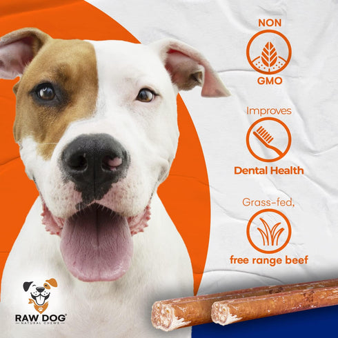 12 inch 3 100% Raw Dog Bully Sticks All-Natural Dog Treats, Monster Size, pk, Beef, Grass Fed, Non-GMO, Premium Odor
