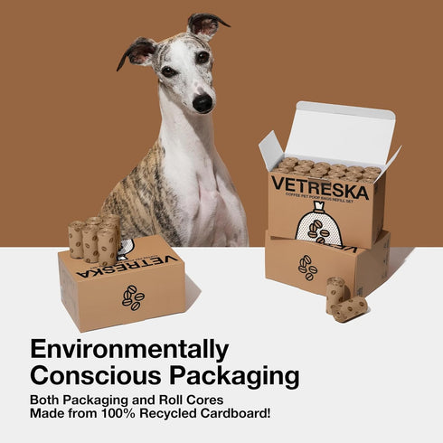 540 Count 9" 13" (36 VETRESKA Dog Poop Bags, Coffee Scented Waste Bags, Leak Proof, Extra Thick, x Large Dog Pet Bags