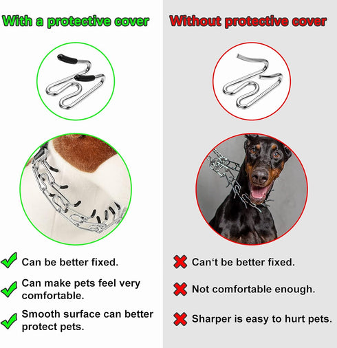 100 Pieces Dog Prong Collar Covers, Vinyl Comfort Rubber Tips, Black (2.5 mm)