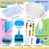 Locmeo 20 Set Pcs Rabbit Starter Kit Small Bunny Litter Box Animal Grooming Kit with Hanging Pet Bowls Water Bottle