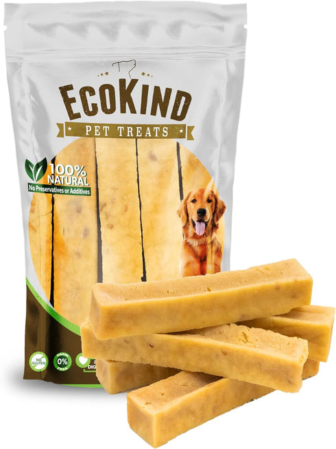 EcoKind Pet Treats Premium Gold Peanut Butter Flavored Yak Chews - All Natural Himalayan Dog Chew for Small to Large